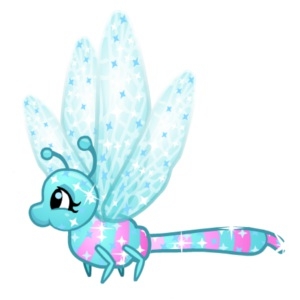 Cute Aqua Glitter Dragonfly